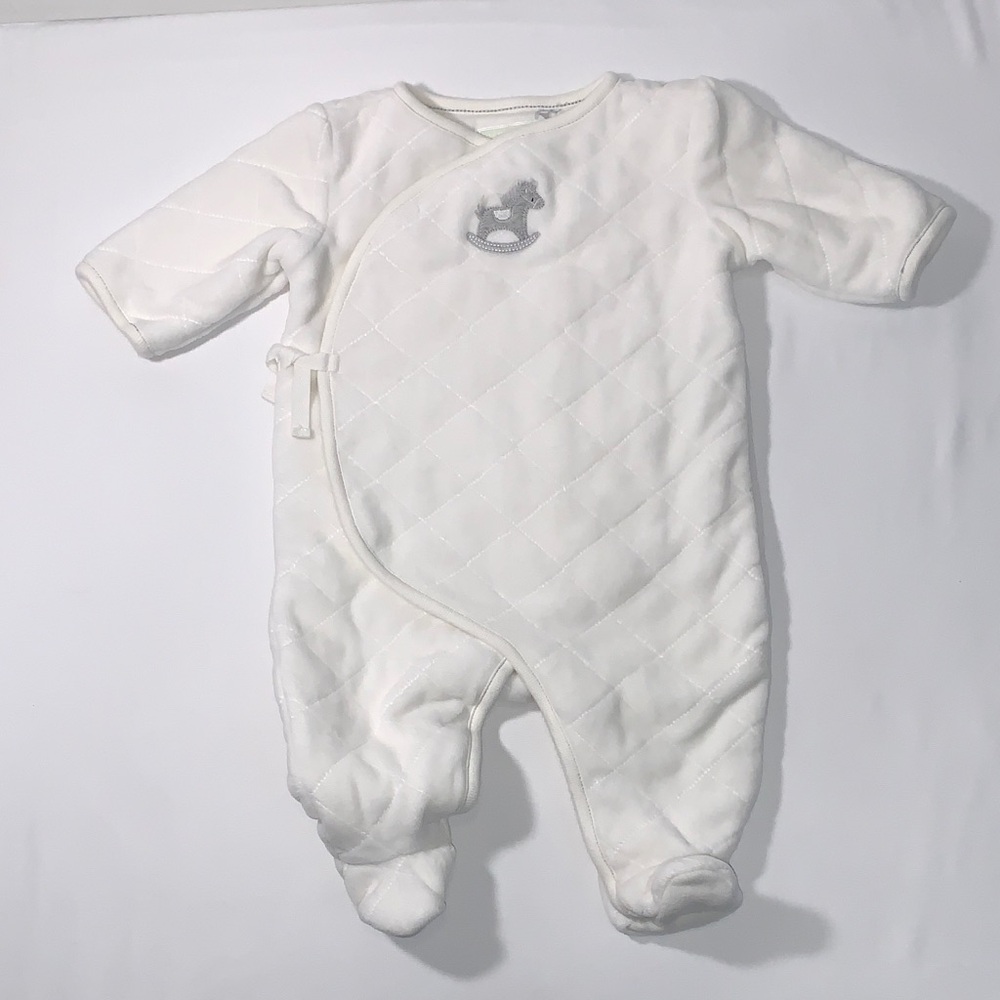 Janie and Jack Quilted One Piece Footie Layette Size 0-3 Months